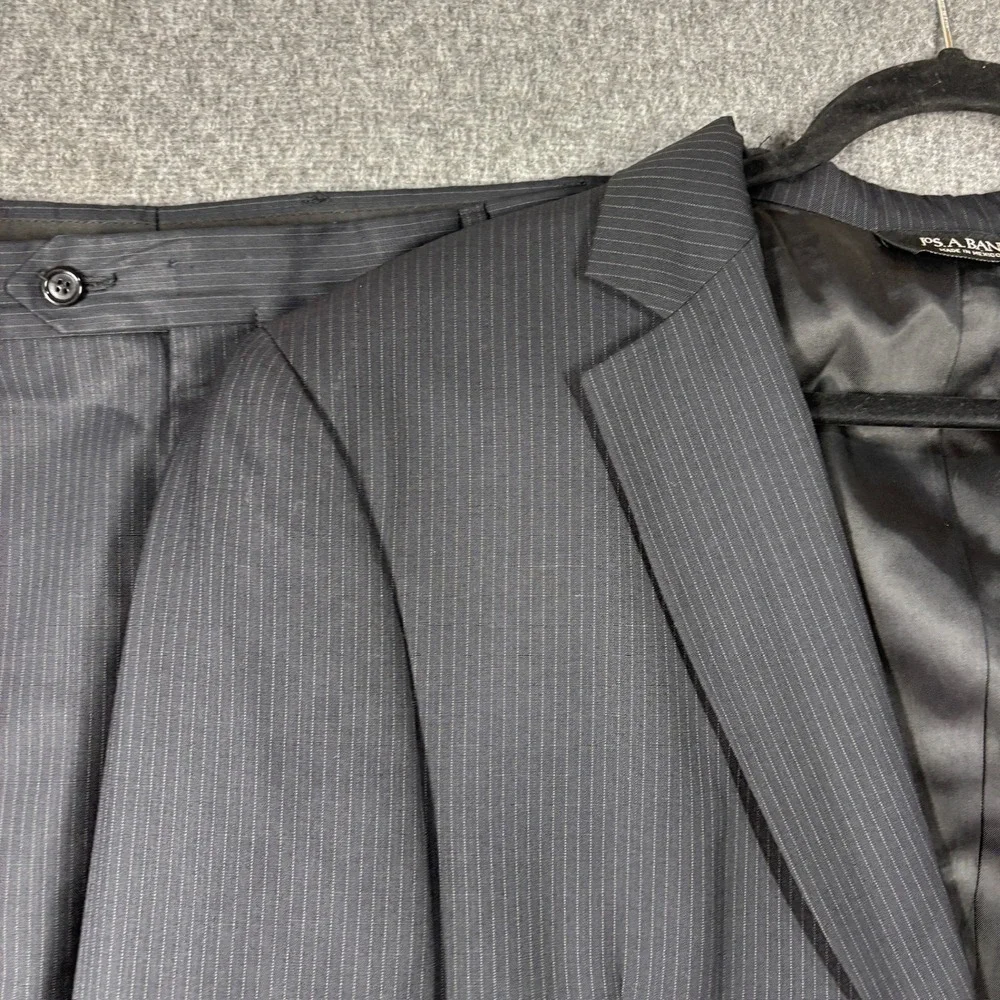 Jos. A. Bank Mens Pinstripe 100% Wool 2 Piece Suit 44L 39X30